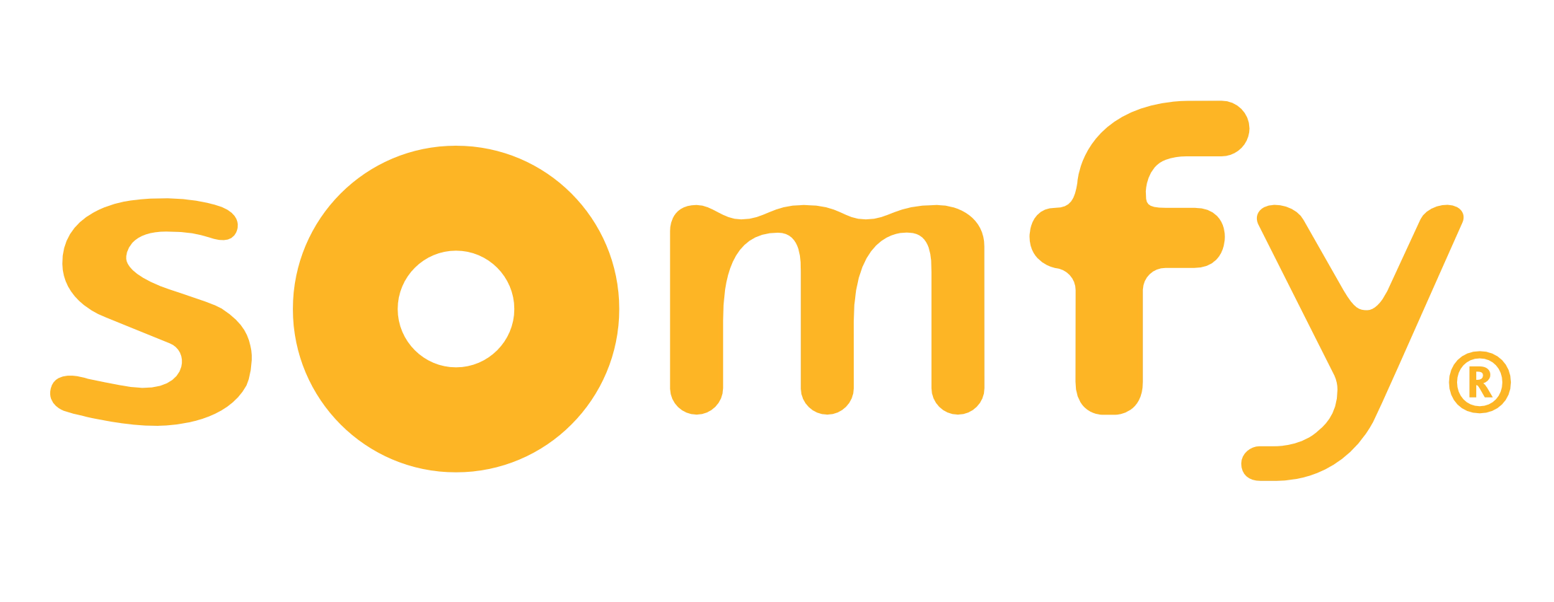 Logo Somfy: Gelbe Schrift
